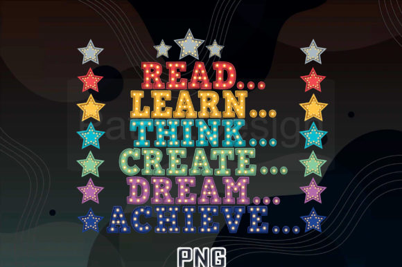 Reviewing Teacher Read Learn Think Create PNG for Embroidery