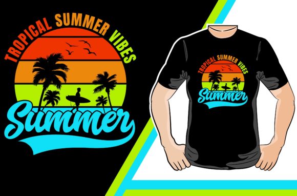Reviewing Tropical Summer Vibes T-shirt Design for Embroidery